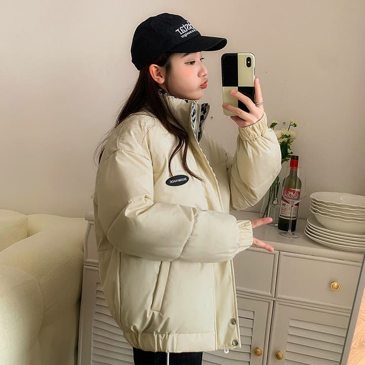 裏地ブロックチェック中綿ダウンジャケット 9732[品番：XB000010043