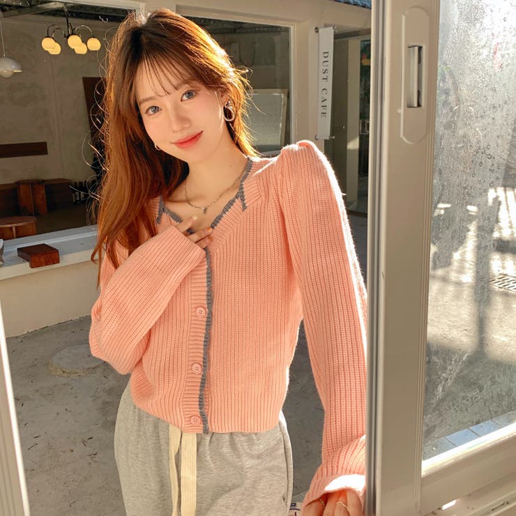 バイカラーニットカーディガン 9793[品番：XB000010095]｜G&L Style  