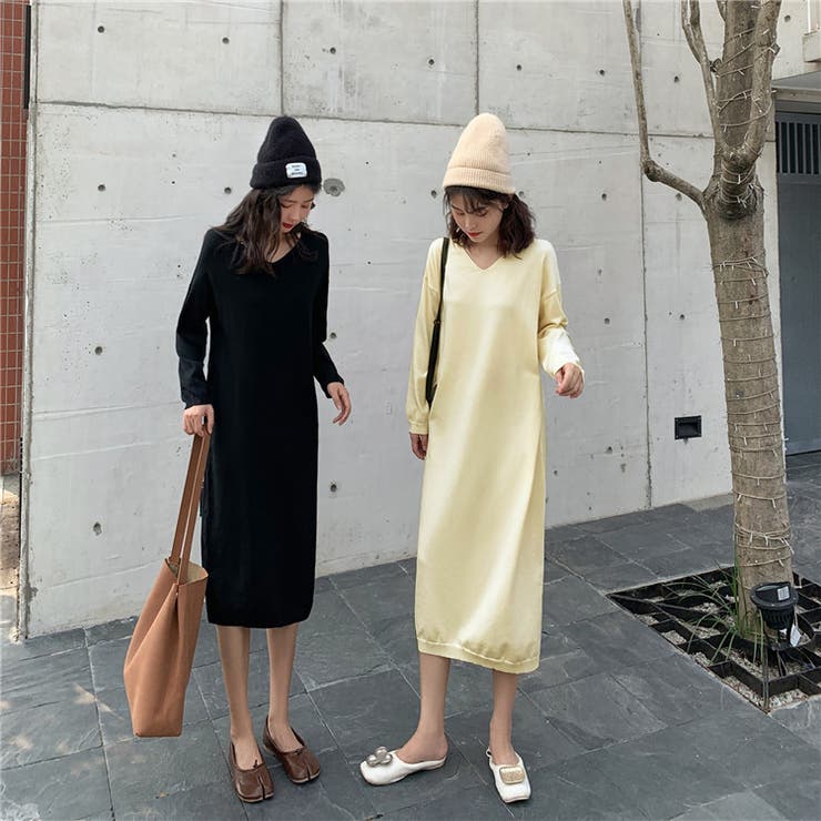 Vネックハイゲージニットワンピース 9804 | G&L Style | 詳細画像2 