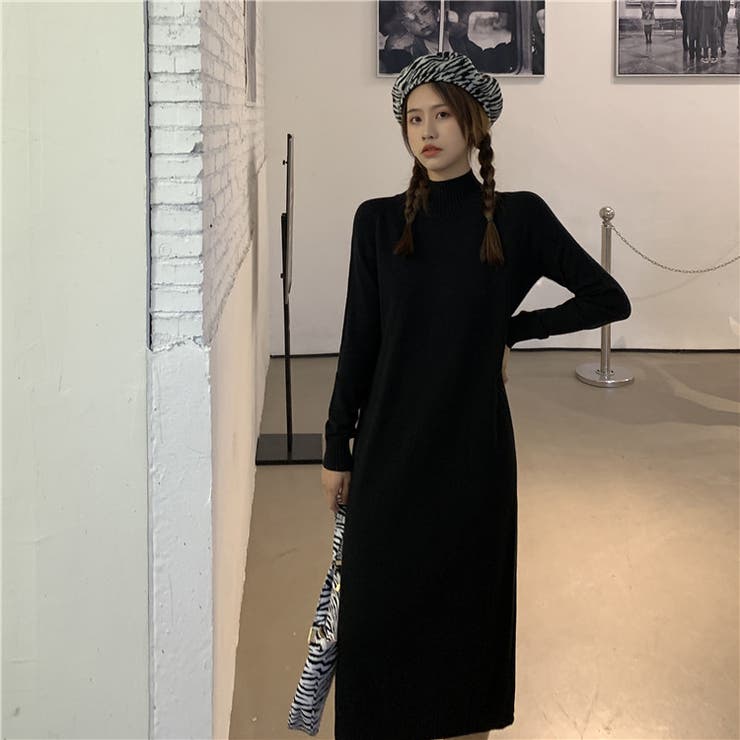 anuans⭐︎アニュアンス✳︎ボトルネックシアーニットワンピース  