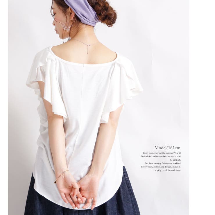 袖フリルカットソー 大きいサイズ レディース 品番 Gj Goldjapan 大きいサイズ専門店 ゴールドジャパン のレディースファッション通販 Shoplist ショップリスト