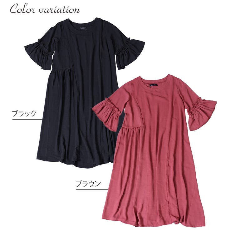 フリルスリーブロングワンピース 大きいサイズ レディース | GOLDJAPAN　大きいサイズ専門店 | 詳細画像15 