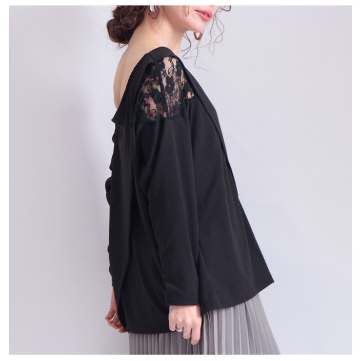 レース使いワンショルダートップス 大きいサイズ レディース | GOLDJAPAN　大きいサイズ専門店 | 詳細画像10 