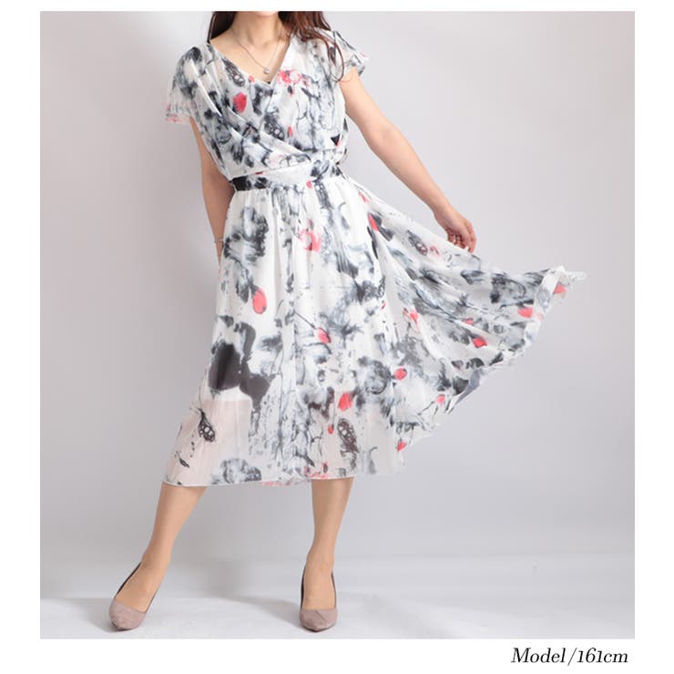 カシュクールシフォンワンピース