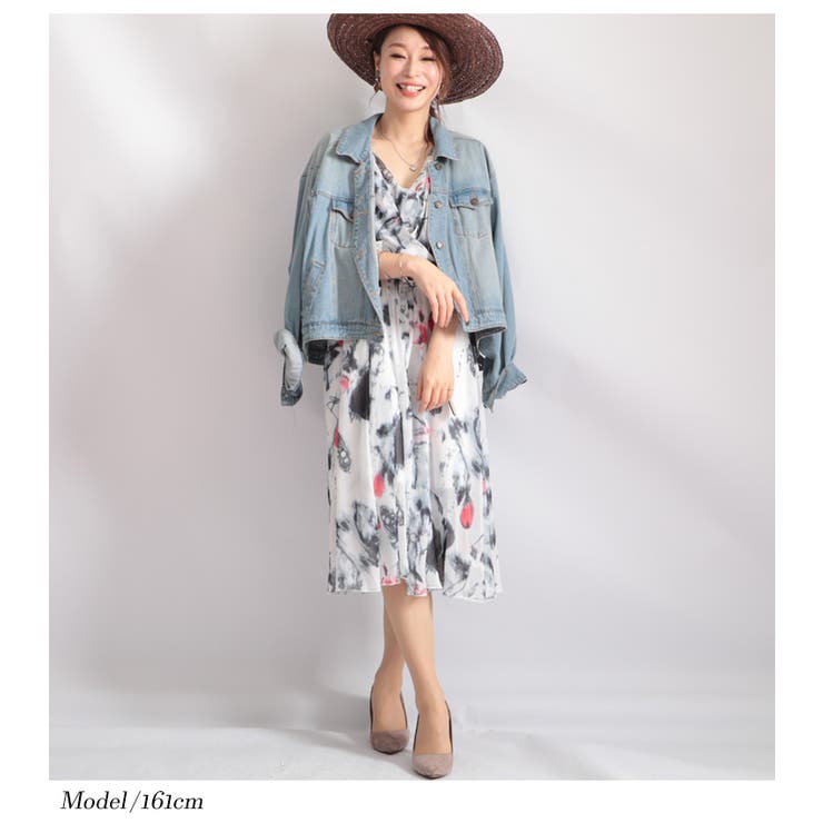 カシュクールシフォンワンピース