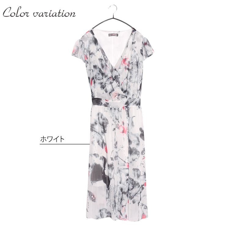 カシュクールシフォンワンピース