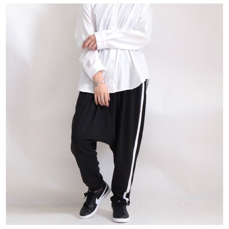 サイドラインサルエルパンツ