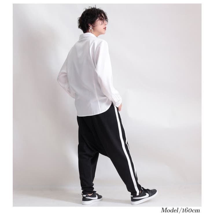 サイドラインサルエルパンツ