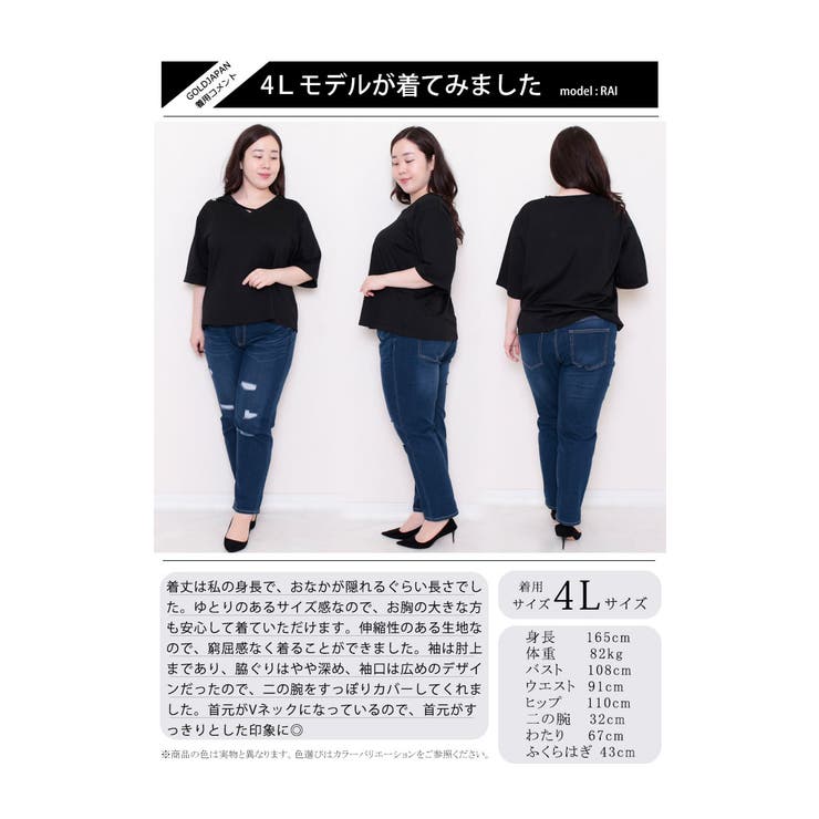 大きいサイズレディース トップス Tシャツ 品番 Gj Goldjapan 大きいサイズ専門店 ゴールドジャパン のレディース ファッション通販 Shoplist ショップリスト