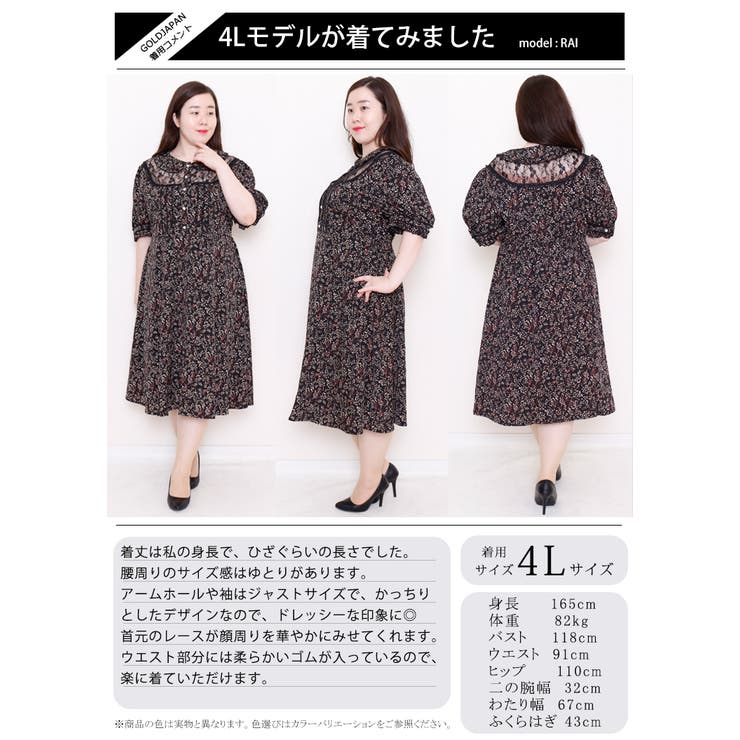 大きいサイズレディース ワンピース 小花柄ワンピース 品番 Gj Goldjapan 大きいサイズ専門店 ゴールドジャパン のレディースファッション通販 Shoplist ショップリスト