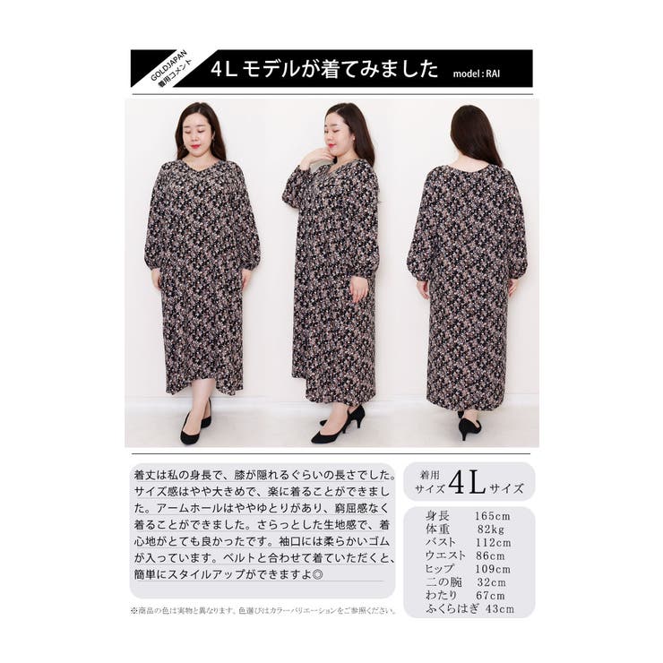 大きいサイズレディース ワンピース 花柄vネックロングワンピース 品番 Gj Goldjapan 大きいサイズ専門店 ゴールドジャパン のレディースファッション通販 Shoplist ショップリスト