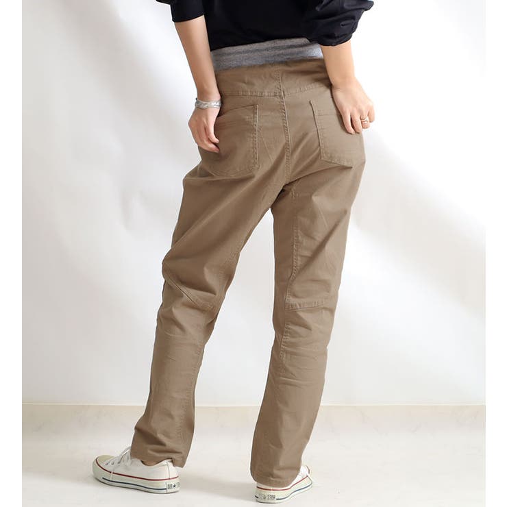 ウエストリブツイルサルエルパンツ