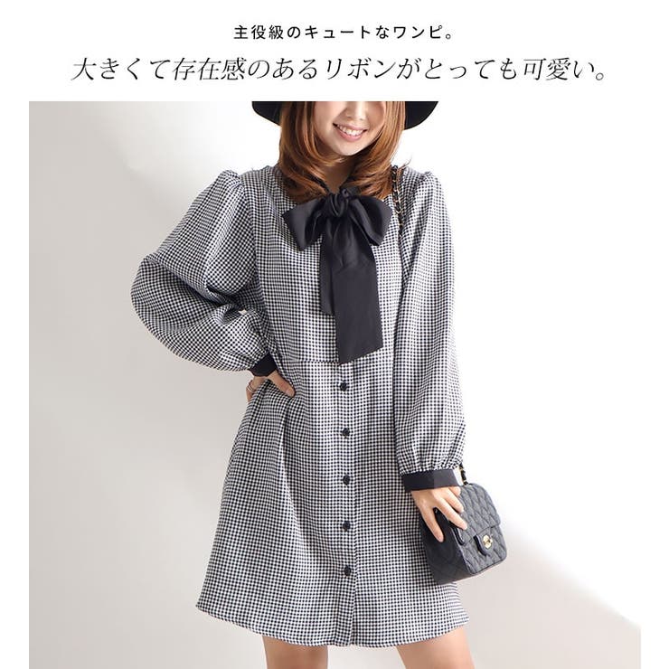 大きいサイズレディース ワンピース 千鳥柄リボンタイワンピース 品番 Gj Goldjapan 大きいサイズ専門店 ゴールドジャパン のレディースファッション通販 Shoplist ショップリスト