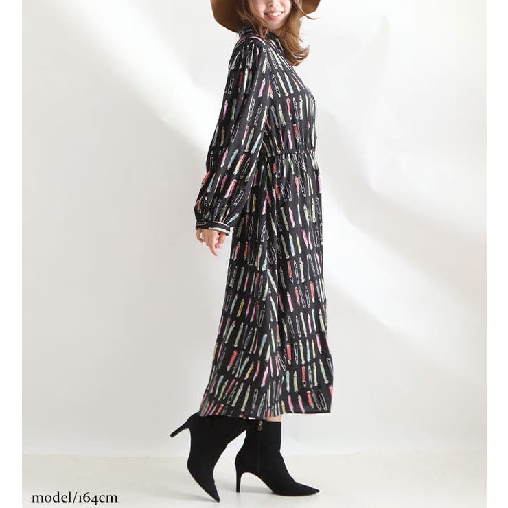 大きいサイズレディース ワンピース ペンシル柄プリントワンピース 品番 Gj Goldjapan 大きいサイズ専門店 ゴールドジャパン のレディースファッション通販 Shoplist ショップリスト