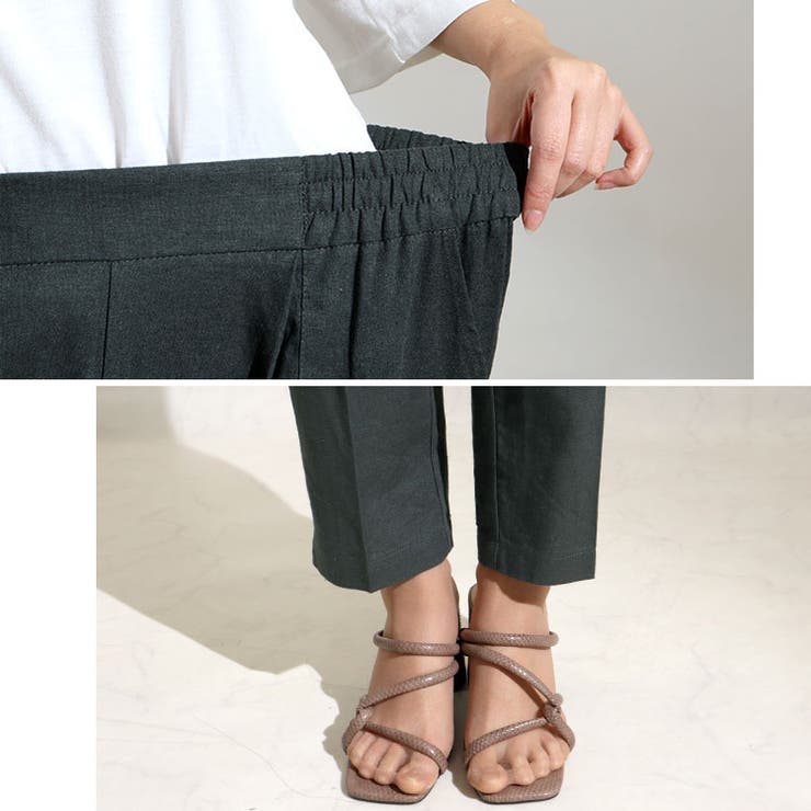 大きいサイズ レディース 接触冷感麻混テーパードパンツ | GOLDJAPAN　大きいサイズ専門店 | 詳細画像6 