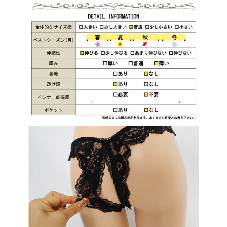 股割れTバッグレースパンティ