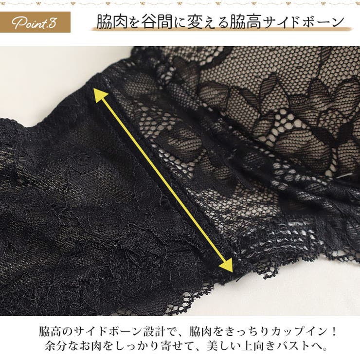 脇高総レースブラ＆ショーツセット