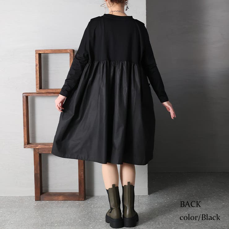 大きいサイズ レディース ワンピース　異素材　美品　秋冬　春 新品 長袖 大きいサイズ レディース 秋 冬 ワンピース セーラー 新品 長袖