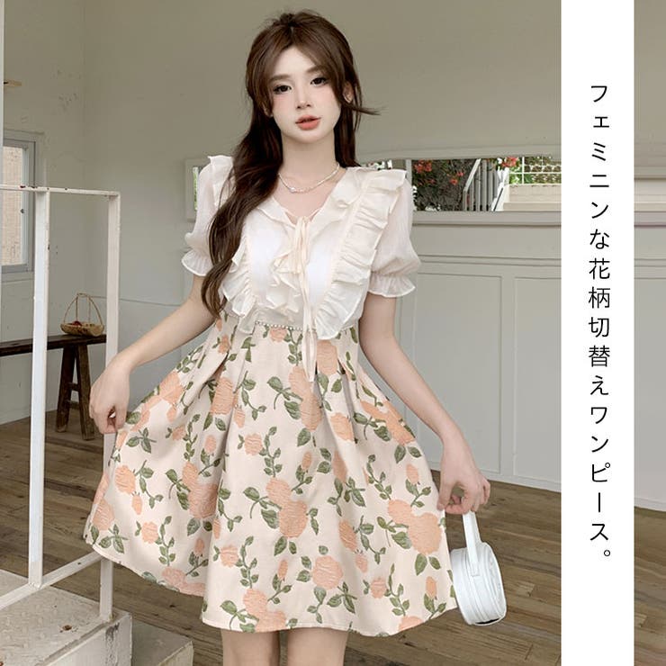 大きいサイズの服 甘めのディティールが可愛いフェミニンワンピ