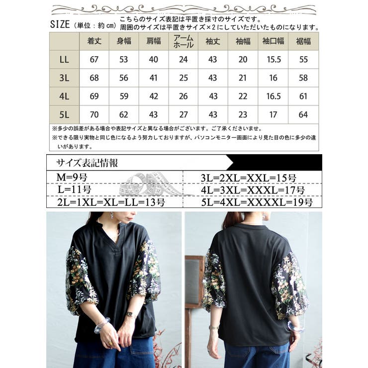 パターン表＊トップス （大きいサイズ レディース トップス[品番 