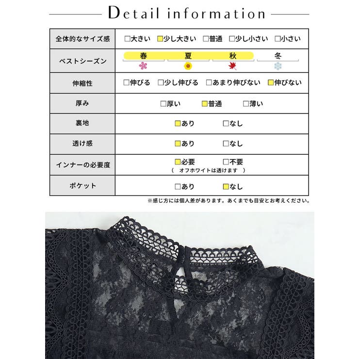 フリルレースブラウス