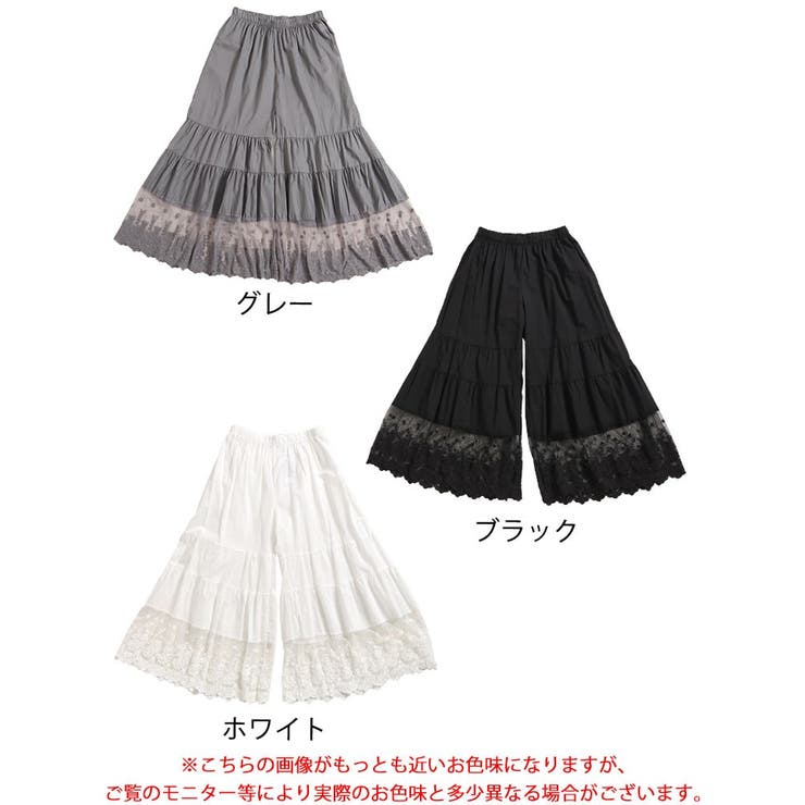 刺繍レースコットンティアードペチパンツ