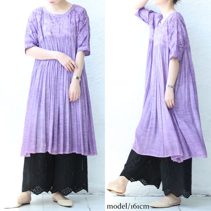 刺繍レースコットンペチパンツ