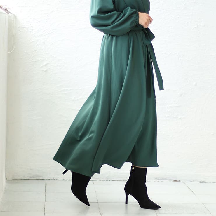 カシュクールフレアワンピース