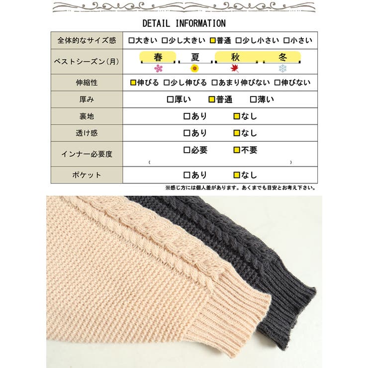 編み地切替えドロップショルダーニットコーディガン