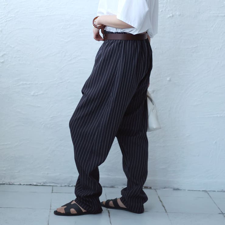 ストライプサルエルパンツ