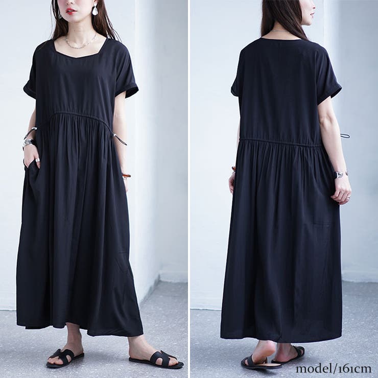 ぎこです♡archivio新品未使用品サイズ40ネイビーワンピ♡ 大きいサイズ レディース ワンピース[品番：GJ000020810