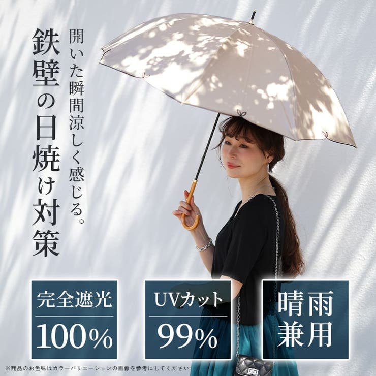 UV99％フルール55cm晴雨兼用傘