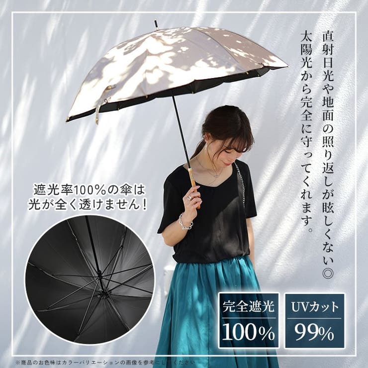UV99％フルール55cm晴雨兼用傘
