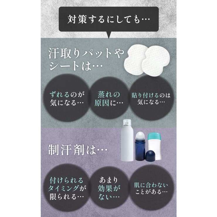脇汗・胸汗・背中汗　3way　最強！汗取りインナー