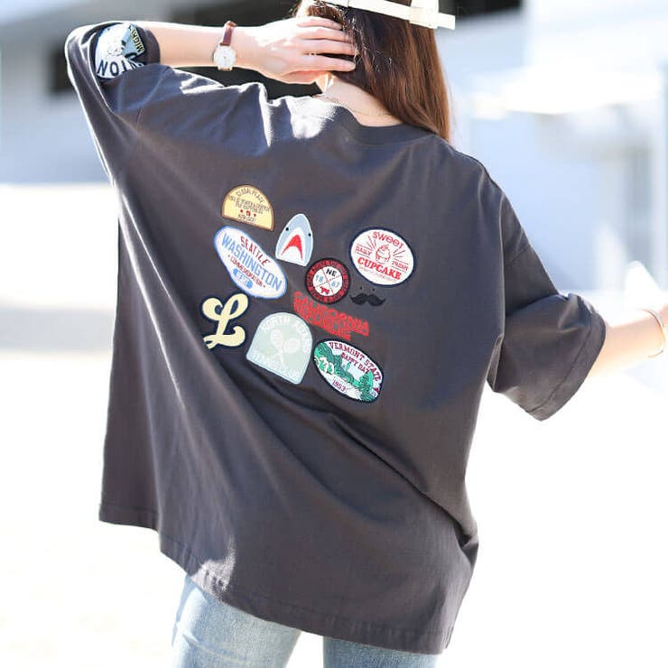 サメワッペンコットンTシャツ