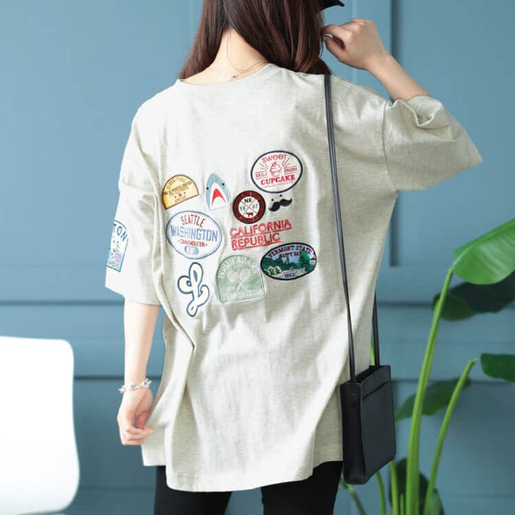 サメワッペンコットンTシャツ