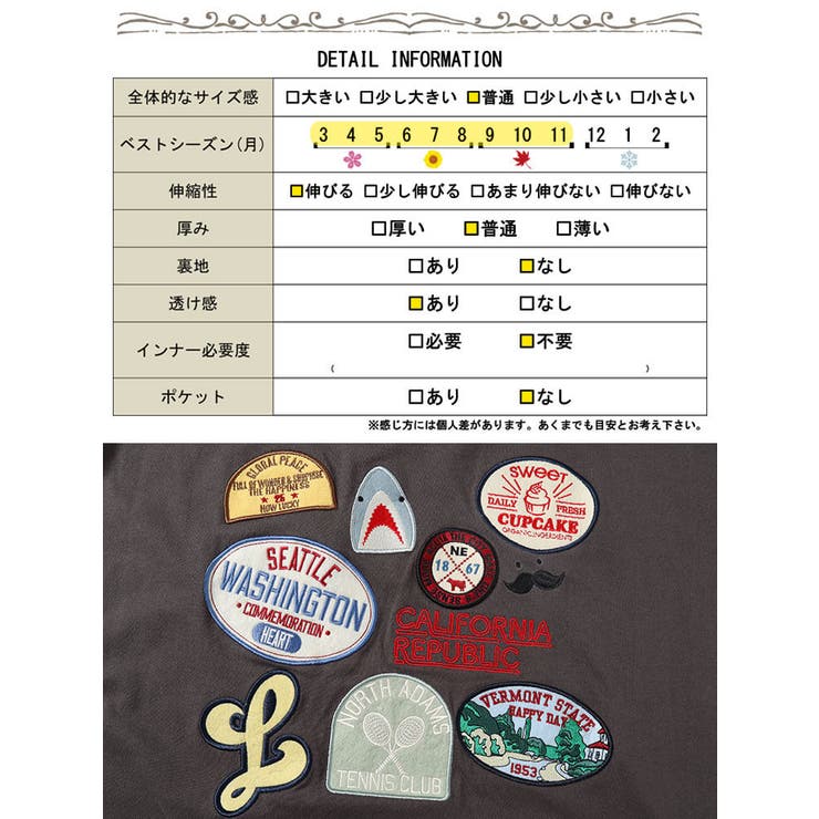 サメワッペンコットンTシャツ