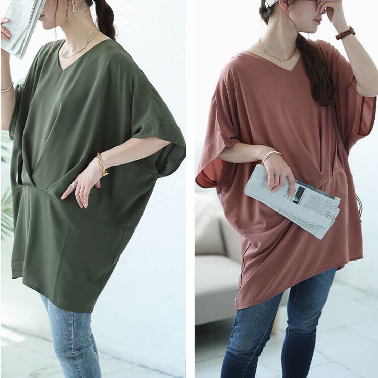 大きいサイズレディース チュニック タック入りコクーンチュニック | GOLDJAPAN　大きいサイズ専門店 | 詳細画像6 