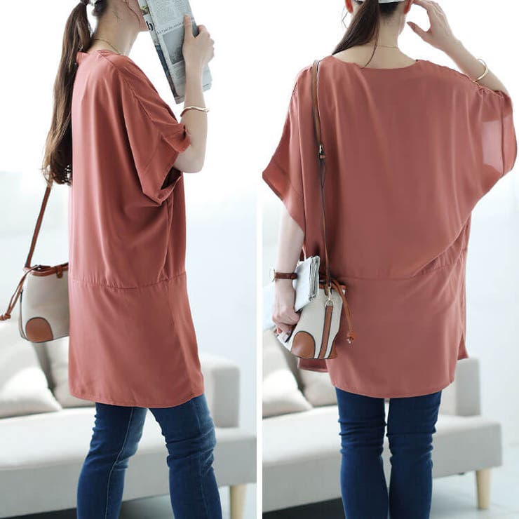 大きいサイズレディース チュニック タック入りコクーンチュニック | GOLDJAPAN　大きいサイズ専門店 | 詳細画像9 