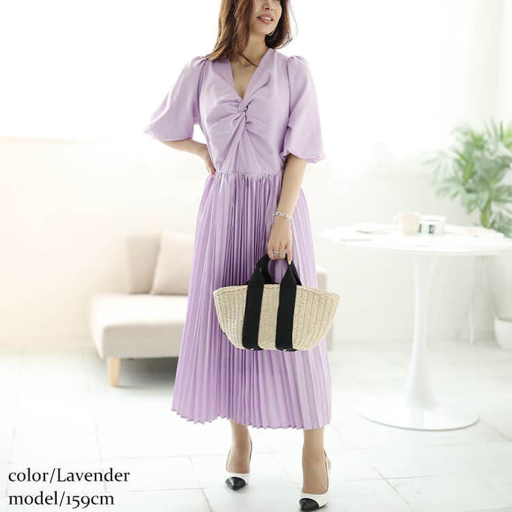 大きいサイズレディース ワンピース ツイストフロントプリーツ切替えパフスリーブワ… | GOLDJAPAN　大きいサイズ専門店 | 詳細画像11 