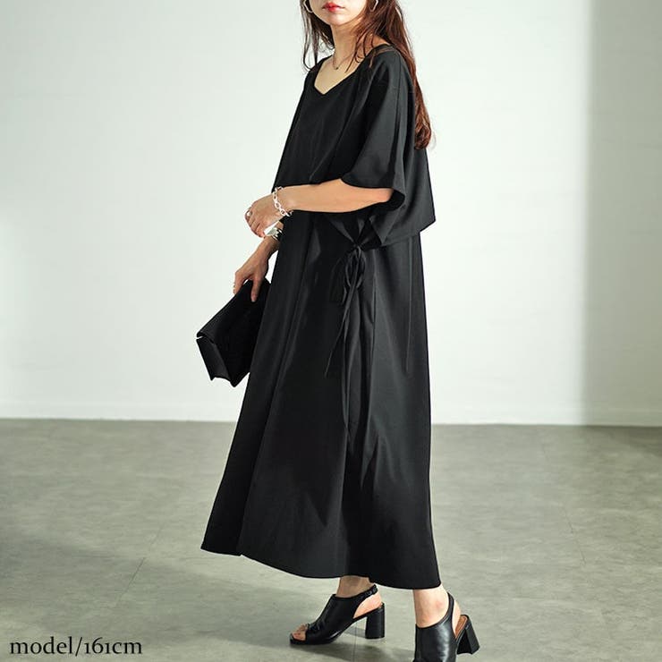 大きいサイズレディース ワンピース フェイクトップスレイヤードサイドリボンワンピ… | GOLDJAPAN　大きいサイズ専門店 | 詳細画像6 