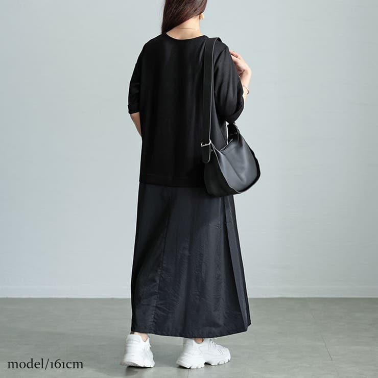 大きいサイズレディース ワンピース Vネック異素材ドッキングワンピース | GOLDJAPAN　大きいサイズ専門店 | 詳細画像10 