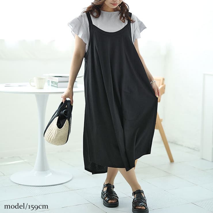 大きいサイズレディース ワンピース フリル袖Tシャツ＆キャミワンピース2点セット | GOLDJAPAN　大きいサイズ専門店 | 詳細画像12 