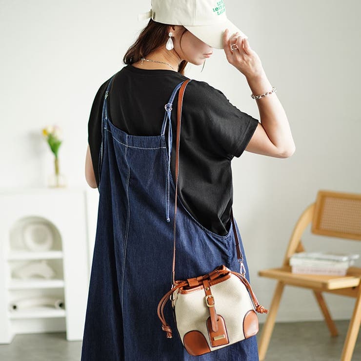 大きいサイズレディース ワンピース ラウンドネックTシャツ＆デニムキャミワンピ2… | GOLDJAPAN　大きいサイズ専門店 | 詳細画像8 