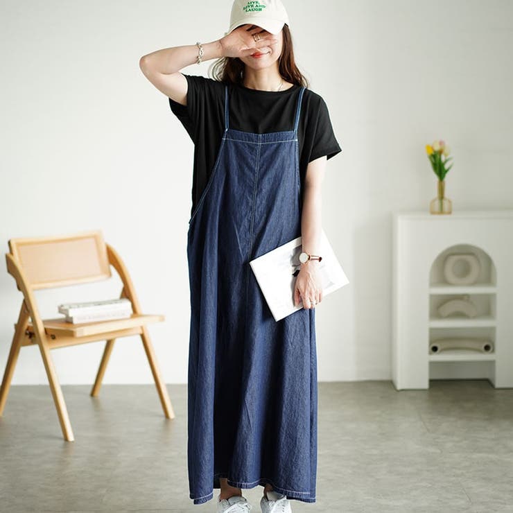 大きいサイズレディース ワンピース ラウンドネックTシャツ＆デニムキャミワンピ2… | GOLDJAPAN　大きいサイズ専門店 | 詳細画像9 