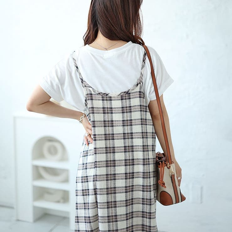 大きいサイズレディース ワンピース ラウンドネックTシャツ＆チェックキャミワンピ… | GOLDJAPAN　大きいサイズ専門店 | 詳細画像8 
