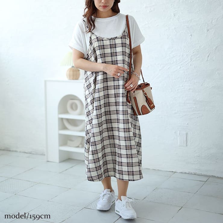 大きいサイズレディース ワンピース ラウンドネックTシャツ＆チェックキャミワンピ… | GOLDJAPAN　大きいサイズ専門店 | 詳細画像9 