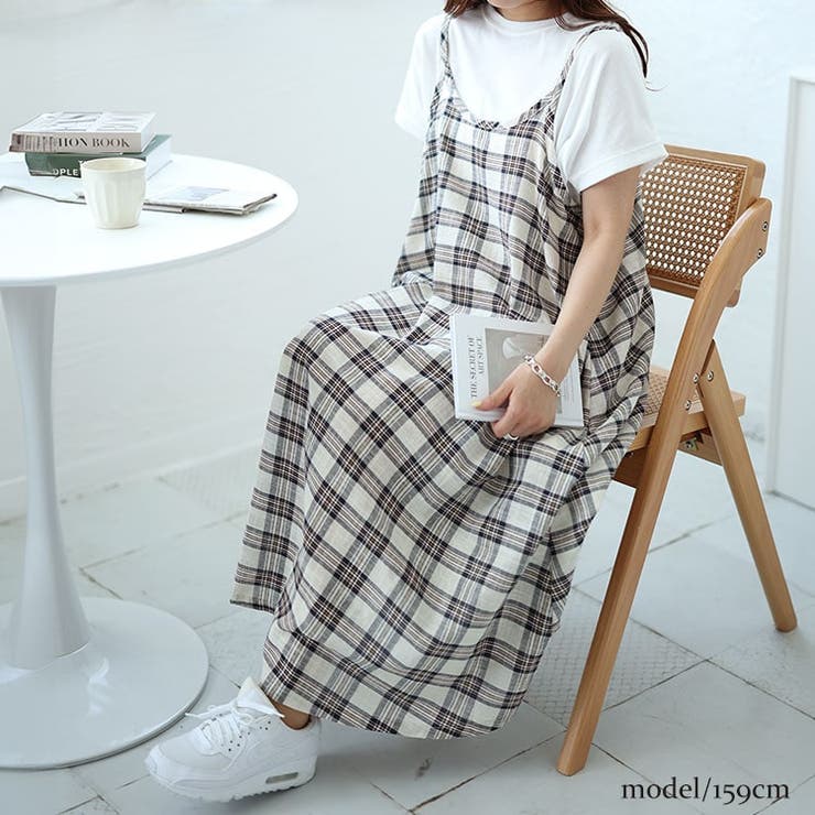 大きいサイズレディース ワンピース ラウンドネックTシャツ＆チェックキャミワンピ… | GOLDJAPAN　大きいサイズ専門店 | 詳細画像13 
