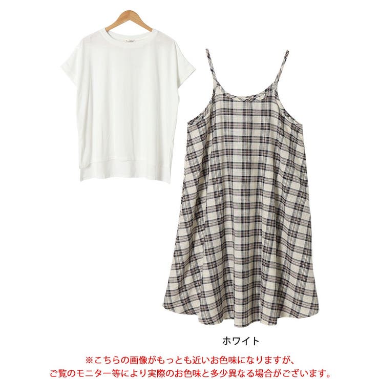 大きいサイズレディース ワンピース ラウンドネックTシャツ＆チェックキャミワンピ… | GOLDJAPAN　大きいサイズ専門店 | 詳細画像16 