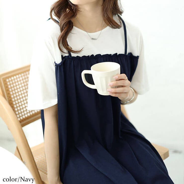 大きいサイズレディース ワンピース Tシャツドッキングキャミワンピース | GOLDJAPAN　大きいサイズ専門店 | 詳細画像6 